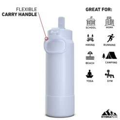 26oz Insulated Water Bottles With Matching Straw Lid And Rubber Boot - Ice -Best Cup Shop 26ozsportbootSTRAWbackIc