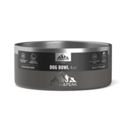 4 Cup Stainless Steel Dog Bowls For Water Or Food- Graphite -Best Cup Shop 32DogBowl withSleeve Graphite PC