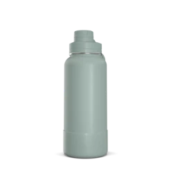 32oz Insulated Water Bottles With Matching Chug Lid And Rubber Boot- Pale Sage