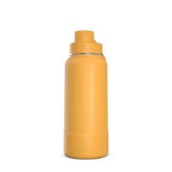 32oz Insulated Water Bottles With Matching Chug Lid And Rubber Boot- Tangerine