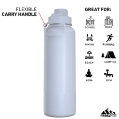 40oz Insulated Water Bottles With Matching Chug Lid And Rubber Boot- Ice -Best Cup Shop 40ozCHUGbackIce