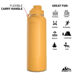 40oz Insulated Water Bottles With Matching Chug Lid And Rubber Boot- Tangerine -Best Cup Shop 40ozCHUGbacktangerine
