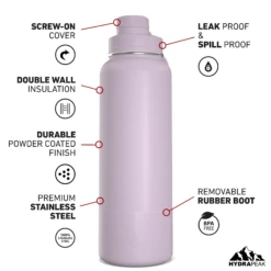 40oz Insulated Water Bottles With Matching Chug Lid And Rubber Boot - Blush -Best Cup Shop 40ozCHUGfrontBlush