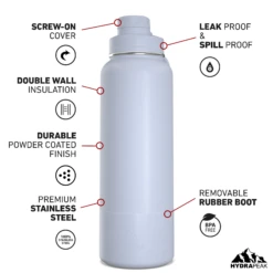 40oz Insulated Water Bottles With Matching Chug Lid And Rubber Boot- Ice -Best Cup Shop 40ozCHUGfrontIce 03d79432 98a4 47dd 999e 74e79551a6d6