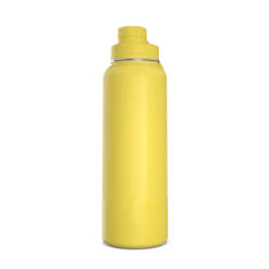 40oz Insulated Water Bottles With Matching Chug Lid And Rubber Boot - Lemon