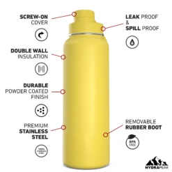 40oz Insulated Water Bottles With Matching Chug Lid And Rubber Boot - Lemon -Best Cup Shop 40ozCHUGfrontLemon 71f73d45 0de0 4d0c 8396 a1de5f9098cd