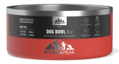 8 Cup Stainless Steel Dog Bowls For Water Or Food- Merlot -Best Cup Shop 64DogBowl WithSleeve Red PC