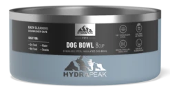 8 Cup Stainless Steel Dog Bowls For Water Or Food- Storm -Best Cup Shop 64DogBowl WithSleeve Storm PC