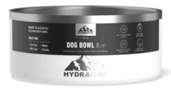 8 Cup Stainless Steel Dog Bowls For Water Or Food- White -Best Cup Shop 64DogBowl WithSleeve White PC