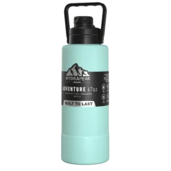 Adventure 67oz Insulated Water Bottle With Handle And Matching Rubber Boot - Aqua