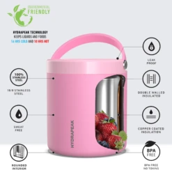 25oz Stainless Steel Vacuum Insulated Thermos Food Jar - Bubblegum -Best Cup Shop HP FOODJAR 25 Bubblegum Info