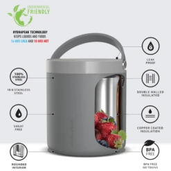 25oz Stainless Steel Vacuum Insulated Thermos Food Jar - Grey 5 25oz Stainless Steel Vacuum Insulated Thermos Food Jar - Grey -Best Cup Shop HP FOODJAR 25 Grey Info