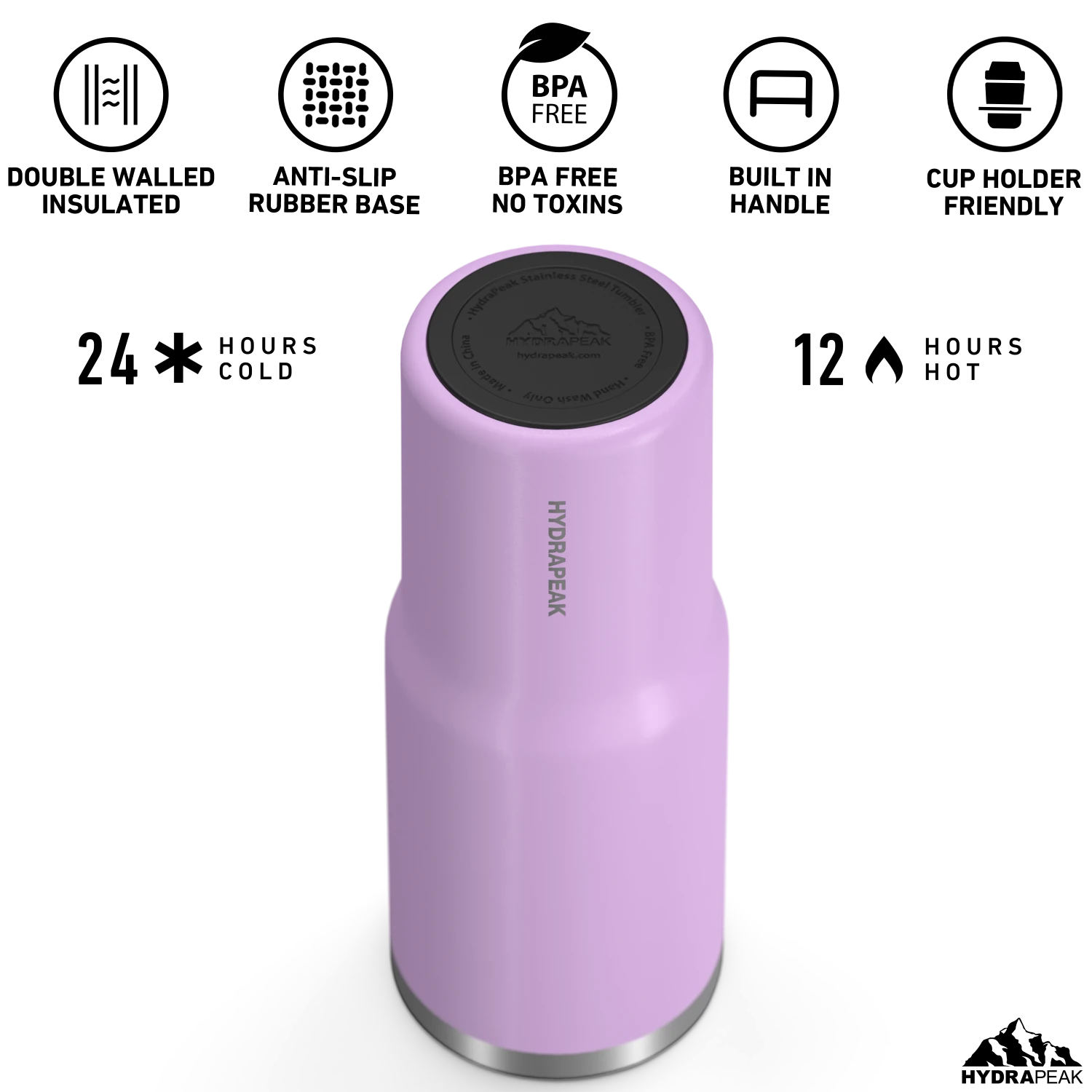 Nomad 32 oz Tumbler With Handle and Straw Lid - Mauve Nomad 32 Oz Tumbler With Handle And Straw Lid - Mauve -Best Cup Shop HP Nomad 32 BottomView Mauve