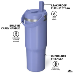 Nomad 32 Oz Tumbler With Handle And Straw Lid - Iris 4 Nomad 32 Oz Tumbler With Handle And Straw Lid - Iris -Best Cup Shop HP Nomad 32 Iris Turned