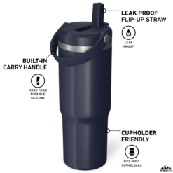 Nomad 32 Oz Tumbler With Handle And Straw Lid- Navy -Best Cup Shop HP Nomad 32 Navy Turned