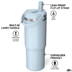 Nomad 32oz Tumbler With Handle And Straw Lid- Powder Blue -Best Cup Shop HP Nomad 32 PowderBlue Turned