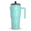 Roadster 40oz Tumbler With Handle And 2-in-1 Straw Lid- Aqua -Best Cup Shop HP ROADSTER Aqua Front NoSleeve