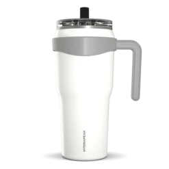 Roadster 40oz Tumbler With Handle And 2-in-1 Straw Lid - White