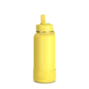 32oz Insulated Water Bottles With Matching Straw Lid And Rubber Boot- Lemon