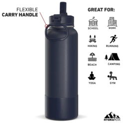 40oz Insulated Water Bottles With Matching Straw Lid And Rubber Boot - Navy -Best Cup Shop HP SPORTBOOT 40 Back 20d Navy 86dba2c2 40c6 4deb bf8f e648b6561669
