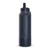 40oz Insulated Water Bottles With Matching Straw Lid And Rubber Boot - Navy