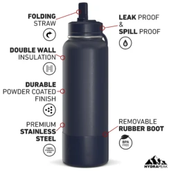 40oz Insulated Water Bottles With Matching Straw Lid And Rubber Boot - Navy -Best Cup Shop HP SPORTBOOT 40 Front 20d Navy 0bbbca3c 7bcf 4aa4 8858 d723f5cb3906