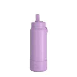 26oz Insulated Water Bottles With Matching Straw Lid And Rubber Boot- Mauve