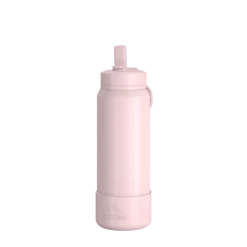 26oz Insulated Water Bottles With Matching Straw Lid And Rubber Boot - Seashell