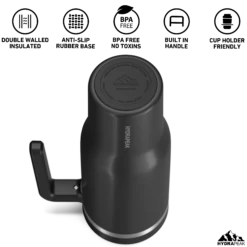 Voyager 40 Oz Tumbler With Handle And Straw Lid- Black -Best Cup Shop HP Voyager 40 BottomView Black