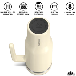 Voyager 40 Oz Tumbler With Handle And Straw Lid - Modern Cream -Best Cup Shop HP Voyager 40 BottomView ModernCream