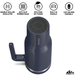 Voyager 40 Oz Tumbler With Handle And Straw Lid- Navy -Best Cup Shop HP Voyager 40 BottomView Navy