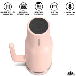 Voyager 40 Oz Tumbler With Handle And Straw Lid - Peony -Best Cup Shop HP Voyager 40 BottomView Peony