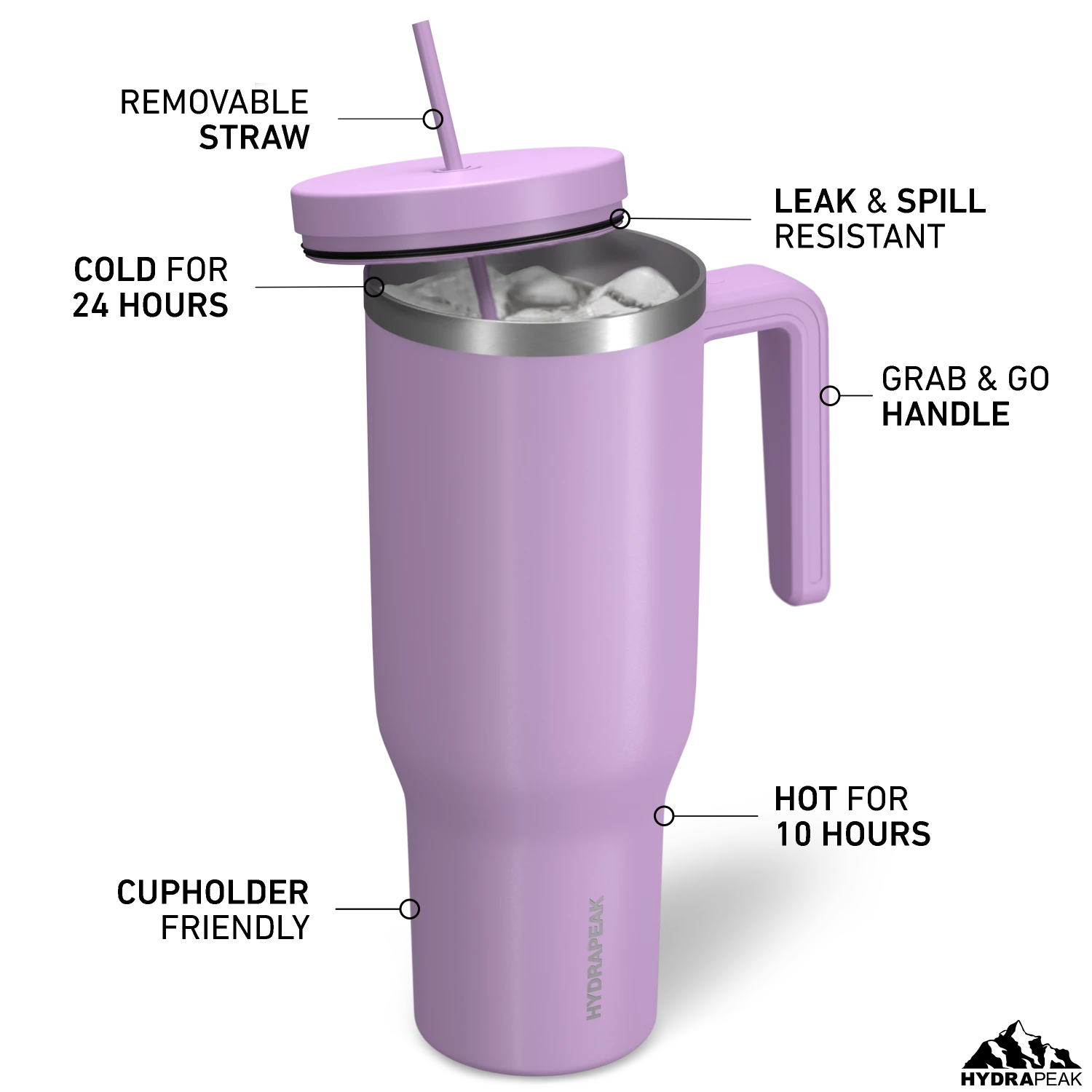 Voyager 40 oz Tumbler With Handle and Straw Lid- Mauve Voyager 40 Oz Tumbler With Handle And Straw Lid- Mauve -Best Cup Shop HP Voyager 40 Mauve LidHighlight