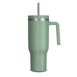 Voyager 40 Oz Tumbler With Handle And Straw Lid - Sage