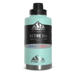 50oz Stainless Steel Insulated Large Water Bottle With Chug Lid - Aqua -Best Cup Shop HP Wide 50 Chug AquaSleeve