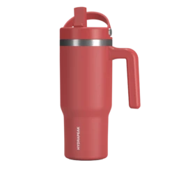 Voyager Kid's 18 Oz Tumbler With Handle And Straw Lid - Faded Red