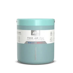 Foodie 25oz Stainless Steel Vacuum Insulated Thermos Food Jar - Aqua -Best Cup Shop HP 25oz FoodContainer FrontWithSleeve Aqua