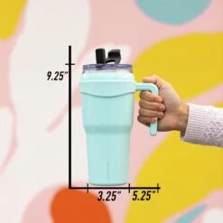 Roadster 40oz Tumbler With Handle And 2-in-1 Straw Lid- Lavender -Best Cup Shop SQ Roadster 5dimentions 9f21f872 e149 4b57 a453 50fd4b26b279