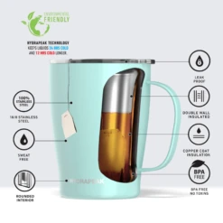 SAVOR 18oz Stainless Steel Insulated Travel Mug- Aqua -Best Cup Shop aquainfo aeadd85a a2dc 4390 a90b f53dbbb869b4