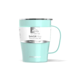 SAVOR 18oz Stainless Steel Insulated Travel Mug- Aqua -Best Cup Shop aquasleeveMain