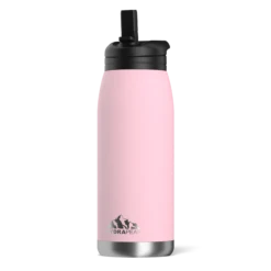 Flow 32oz Stainless Steel Insulated Water Bottle With Straw Lid Bottle- Pink