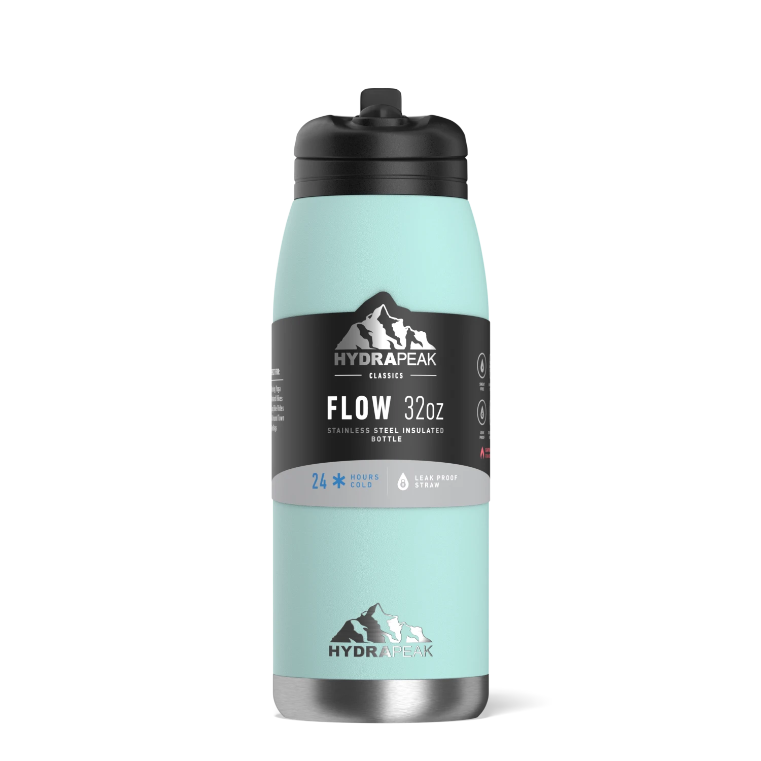 Flow 32oz Stainless Steel Insulated Water Bottle with Straw Lid Bottle - Aqua Flow 32oz Stainless Steel Insulated Water Bottle With Straw Lid Bottle - Aqua -Best Cup Shop backblack1 33