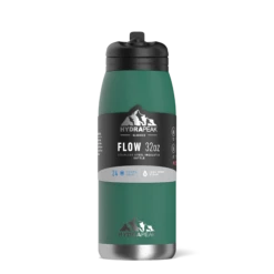 Flow 32oz Stainless Steel Insulated Water Bottle With Straw Lid Bottle- Forest -Best Cup Shop backblack1 38