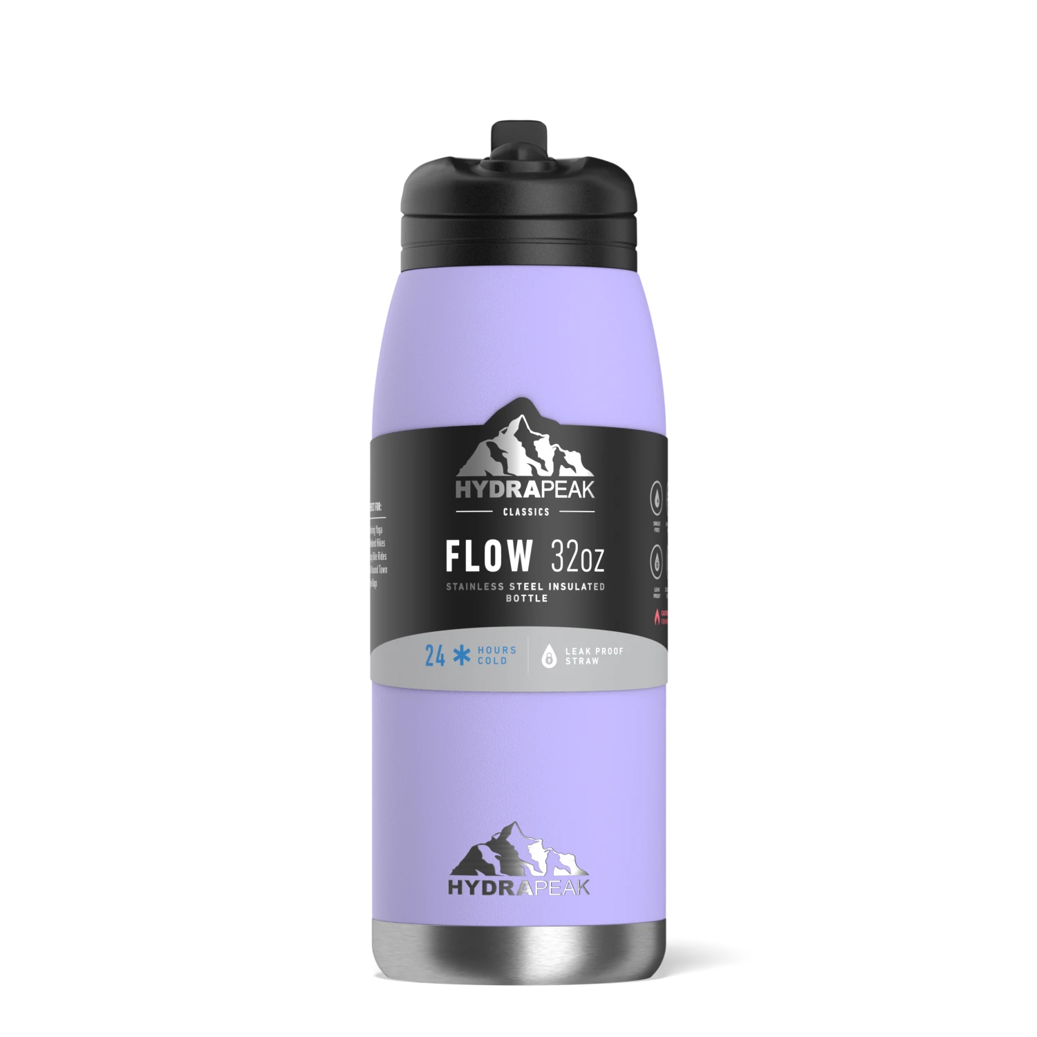 Flow 32oz Stainless Steel Insulated Water Bottle with Straw Lid Bottle- Lilac Flow 32oz Stainless Steel Insulated Water Bottle With Straw Lid Bottle- Lilac -Best Cup Shop backblack1 41