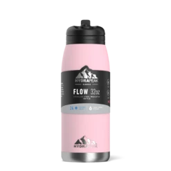 Flow 32oz Stainless Steel Insulated Water Bottle With Straw Lid Bottle- Pink -Best Cup Shop backblack1 46