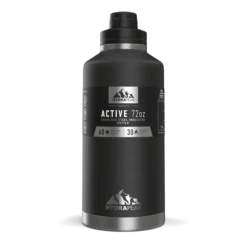 72oz Stainless Steel Insulated Water Bottle With Flexible Chug Lid- Black -Best Cup Shop black72ozsleeve