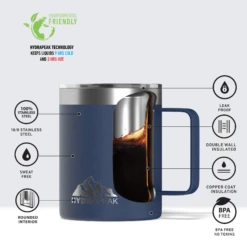 Savor 14oz Stainless Steel Insulated Coffee Mug With Handle Mug - Cobalt -Best Cup Shop cobaltinfo