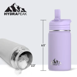 Mini 14oz Stainless Steel Kids Water Bottle With Straw Lid- Digital Lavender -Best Cup Shop dlavminiscale