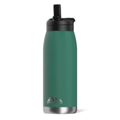 Flow 32oz Stainless Steel Insulated Water Bottle With Straw Lid Bottle- Forest