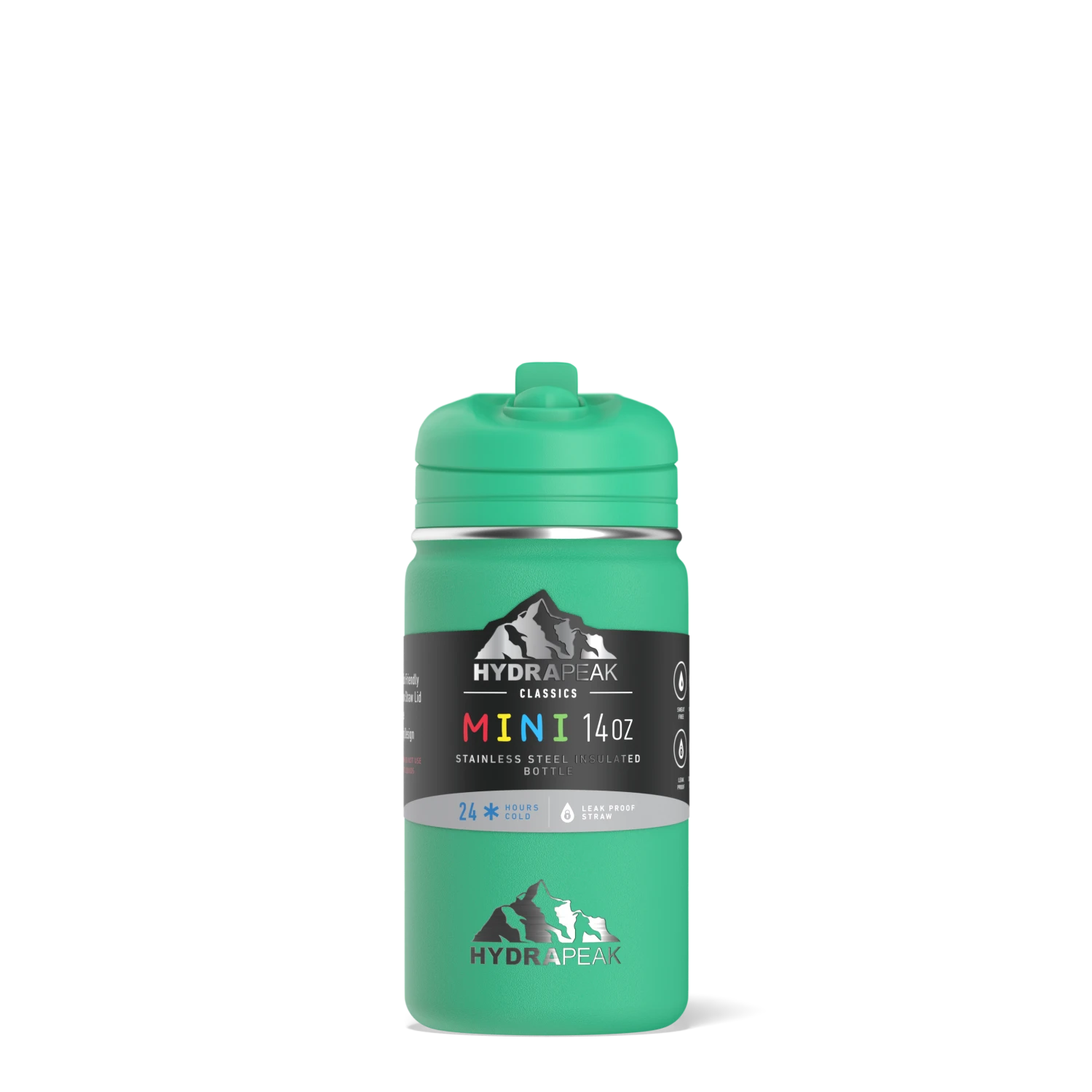 Mini 14oz Stainless Steel Kids Water Bottle with Straw Lid- Jade Mini 14oz Stainless Steel Kids Water Bottle With Straw Lid- Jade -Best Cup Shop frontsleeveJade